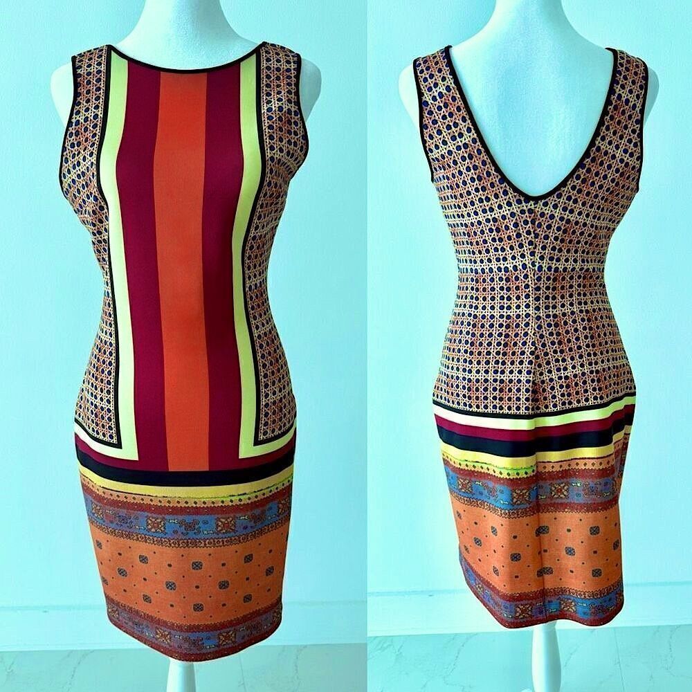 Clover Canyon Striped Sexy V-Back dress sz M